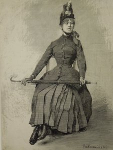 Mulher com um guarda-chuva. de Władysław Podkowiński